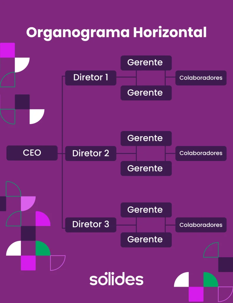 organograma empresarial no modelo horizontal