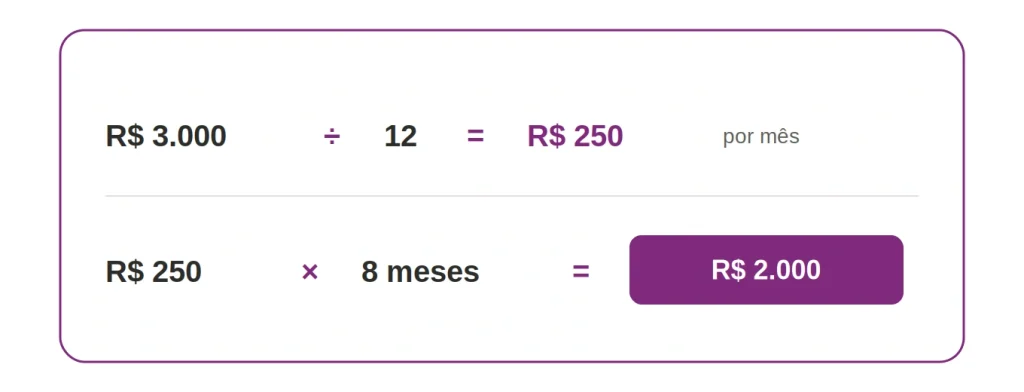 Exemplo de cálculo de décimo terceiro salário