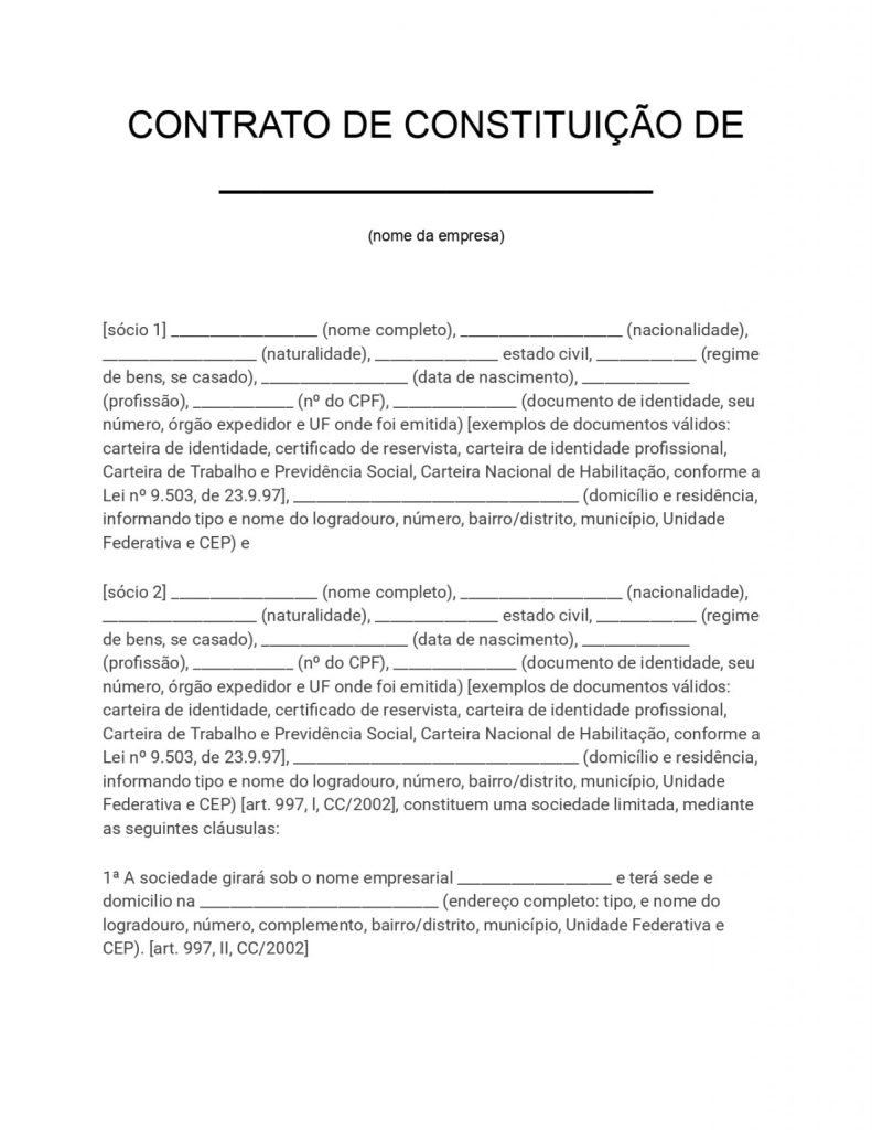 modelo de Contrato Social