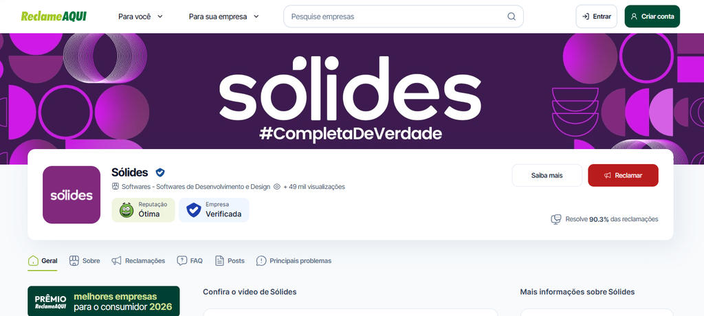 Sólides no Reclame Aqui